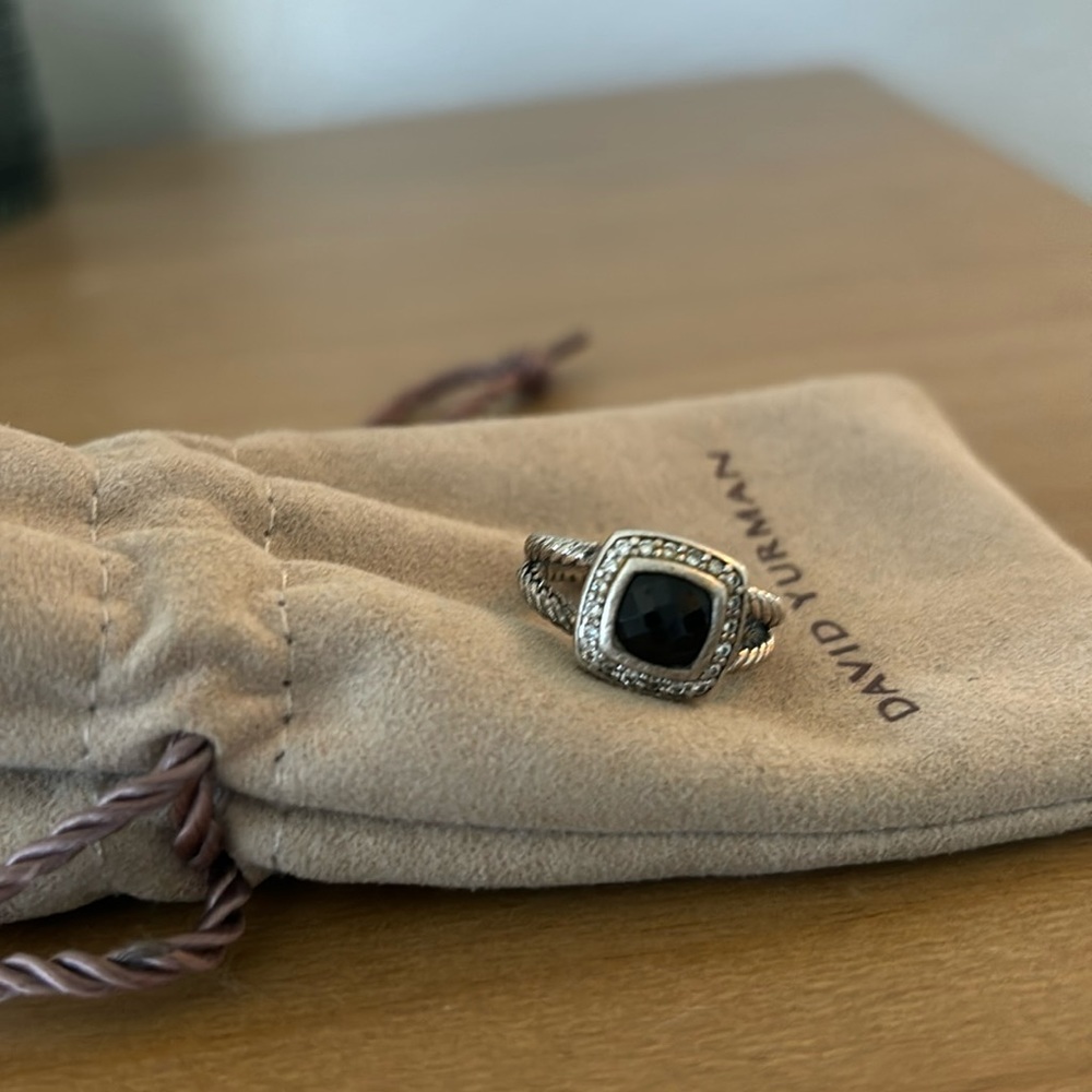 David Yurman. Sterling Silver with Black Onyx and Diamonds, 7mm